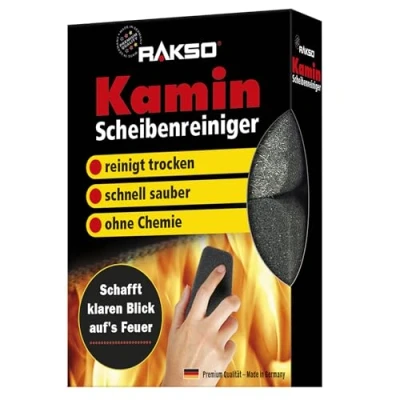 Abbildung von RAKSO Kaminscheibenreiniger 2 Kaminglasreinger, Kaminreiniger Scheibe, Ofenglasreiniger, Kamin Scheibenreinigung, Kaminglas Reiniger, Ofenreiniger