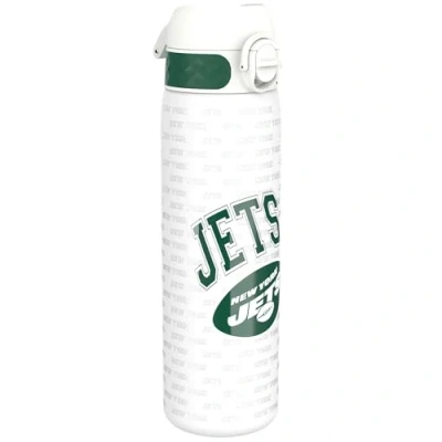 Abbildung von Ion8 Stahl Trinkflasche, 600 ml, Auslaufsicher, Einhandöffnung, Sichere Verriegelung, Spülmaschinenfest, Klappdeckel, Tragegriff, Leicht zu Reinigen, Langlebig, NFL Jets Design