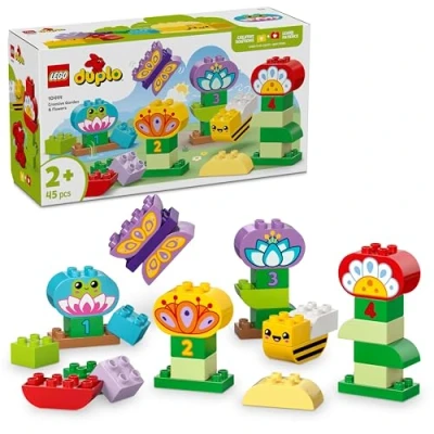 Abbildung von LEGO DUPLO Town Kreativer Blumengarten, Stapelspielzeug, lässt Kleinkinder ab 2 Jahren fantasievoll Spielen, Bauset zur Förderung der Fingerfertigkeit, Lernspielzeug für Vorschulkinder 10444