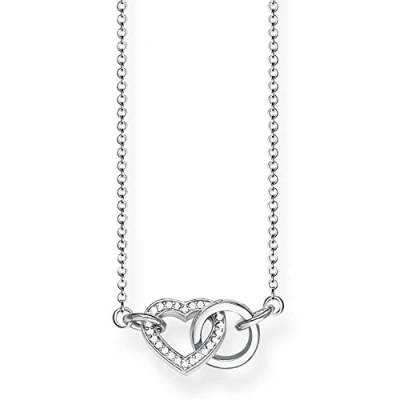Abbildung von Thomas SABO Together HERZ Klein Halskette, Damen, Größe: 45, Silver coloured, white