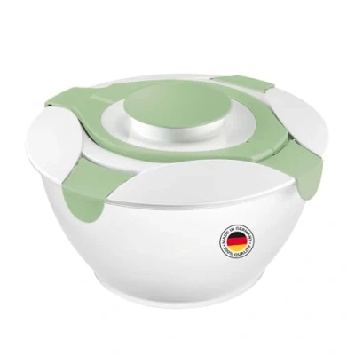 Abbildung von Westmark Salatbutler/ schüssel mit Tragegriffen und Dressing Behälter, Fassungsvermögen: 6,5 Liter, Kunststoff, Praktika, Transparent/Weiß/Mint Grün, 2422227M