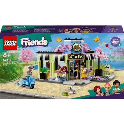 Abbildung von LEGO Friends Heartlake City Café, Kinderspielzeug, Spielzeug Bäckerei, Geschenkidee für Mädchen und Jungen ab 6 Jahren, Set mit 3 Spielfiguren Hundefigur 42618