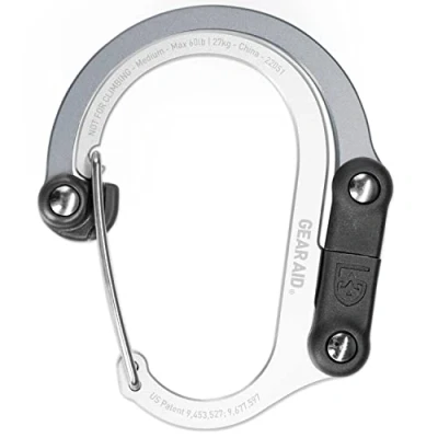 Abbildung von GEAR AID HEROCLIP Karabiner Ausrüstungsclip und Haken (Mittel) Für Camping, Rucksack Garagenorganisation, Taschenhalter Tisch, Blau