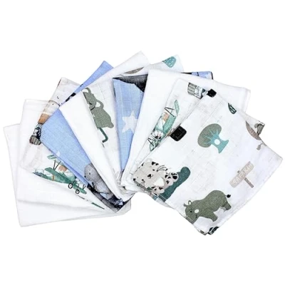 Abbildung von TupTam Baby Mullwindeln Spucktücher 70x80 5er / 10er Pack, Farbe: Junge 6, Anzahl der Teile:: Pack