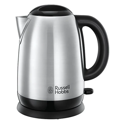 Abbildung von Russell Hobbs Wasserkocher [1,7l, 2400W] Adventure Edelstahl (Schnellkochfunktion, herausnehmbarer Kalkfilter, optim. Ausgusstülle, entnehmbare innenliegende Füllmengenmarkierung)Teekocher 23912 70