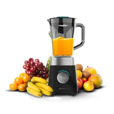 Abbildung von Cecotec Standmixer Power Black Titanium 1300Max B. 1300 W, 2 Geschwindigkeiten, Messer mit 4 schwarzen Titanklingen, 1,5 L, Pulse Funktion zum Zerkleinern und Pulverisieren, Ice Crush