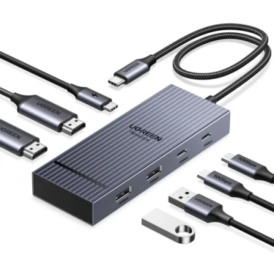 Abbildung von UGREEN Revodok Pro 10Gbps USB C Hub 2HDMI 4K@60Hz Docking Station Dual Dsiplay mit 2*USB A 3.2 &amp; PD 100W Kompatibel XPS 13/15, Chromebook, X1, MacBook Air/Pro, Surface 9 usw.