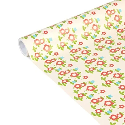 Abbildung von Clairefontaine 223866C Rolle Geschenkpapier Excellia Tiny Rolls, 5m x 35 cm, 80g, 1 Rolle, Blumen Rot