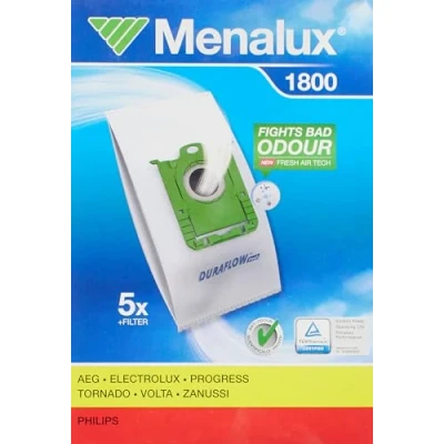 Abbildung von Menalux 1800, 5 Vacuum Cleaner Bags, Duraflow Fresh with Anti Odour, Suitable for s Bag, UltraSilencer, ClassicSilence, ASP 71, APF 61, Essensio, ErgoClassic, US, ACS, AEO, AP