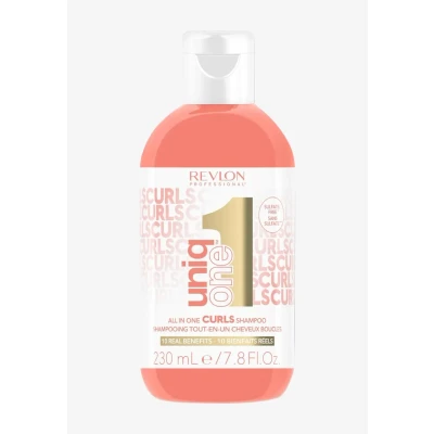 Abbildung von REVLON PROFESSIONAL UniqOne All in One Curls Shampoo, 230 ml, pflegendes Haarshampoo für Locken, spendet Feuchtigkeit &amp; definiert lockiges Haar, Haarpflege mit Anti Frizz Effekt, vegan