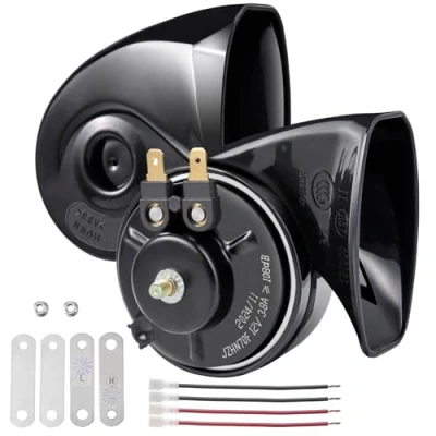 Abbildung von Rupse Hupe Autohupe Laut 120dB Horn Signalhorn für 12v Pkw Lkw Wohnmobile Motorräder Schiffe E Bikes,2 Stück