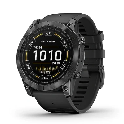 Abbildung von Garmin EPIX PRO 51mm GPS Multisport Smartwatch mit brillantem 1,4“ AMOLED Display und Touch /Tastenbedienung. TOPO Karten, 60 Sport Apps, Music, Pay, bis zu 31 Tage Akkulaufzeit