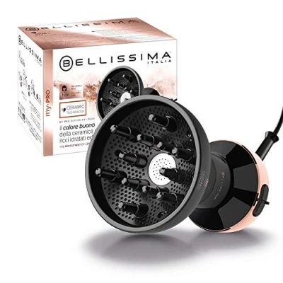 Abbildung von BELLISSIMA My Pro Diffon Ceramic DF1 3000, Heißluftdiffusor für lockiges Haar, Keramiktechnologie, 700 W, 2 Luft/Temperatur Kombinationen, ohne Kraus Effekt
