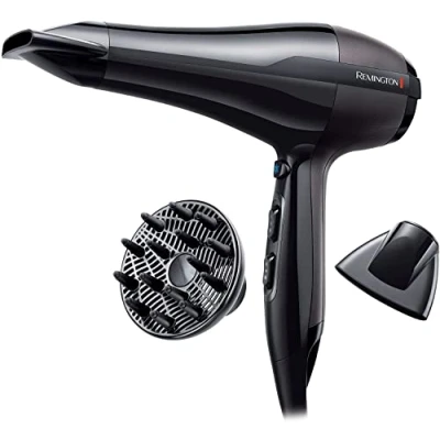 Abbildung von Remington Haartrockner Profi Ionen Pro Air (2300 W, 130km/h, leistungsstarker &amp; langlebiger AC Motor mit echter Kaltstufe, 3 Heiz und 2 Gebläsestufen, zwei Stylingdüsen + Diffusor), AC5999