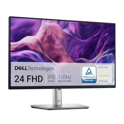 Abbildung von Dell P2425H 24 Zoll Full HD (1920x1080) Monitor, 100Hz, IPS, 5ms, 99% sRGB, USB C, DisplayPort, HDMI, VGA, 4X USB, 3 Jahre Garantie, Schwarz
