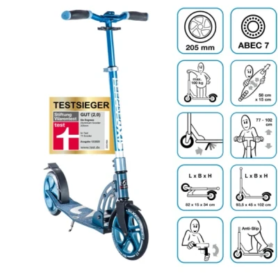 Abbildung von SIX DEGREES Aluminium Scooter 205 mm blau