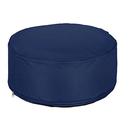 Abbildung von Relaxdays Aufblasbarer Hocker, Outdoor Pouf für Garten, Balkon, Camping, Sitzhocker rund, HxD: 26x56 cm, Sitzpouf, blau
