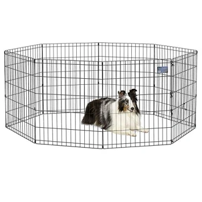 Abbildung von MidWest Homes for Pets 550 30 Laufstall und Spielgehege für Hunde, ohne Tür, 61 x 76 cm, schwarze E Beschichtung