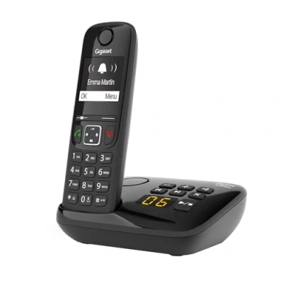 Abbildung von Gigaset AS690A Schnurloses DECT Telefon mit Anrufbeantworter großes, kontrastreiches Display einstellbare Klangprofile Freisprechfunktion Anrufschutz, schwarz [Deutsche Version]