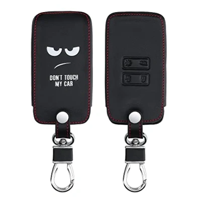 Abbildung von kwmobile Autoschlüssel Hülle kompatibel mit Renault 4 Tasten Smartkey (nur Keyless Go) Kunstleder Schutzhülle Schlüsselhülle Don&#039;t Touch My Car Weiß Schwarz