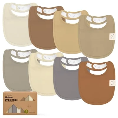 Abbildung von KeaBabies Baby Lätzchen für Jungen &amp; Mädchen 8er Pack Bio Baumwolle zum Zahnen Junge groß Säugling, Kleinkind (Terracotta)