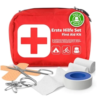 Abbildung von Mini Erste Hilfe Set Verbandskasten klein &amp; handlich Reiseapotheke Camping Travel Wandern Outdoor Fahrrad First Aid Kit Unterwegs reise