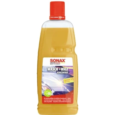 Abbildung von SONAX Wasch+Wax (1 Liter) gründliche Schmutzentfernung und dauerhafter Schutzfilm aus natürlichen Carnauba Wachs Art Nr. 03133410