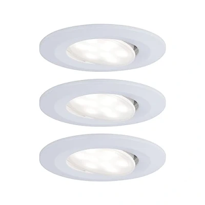 Abbildung von Paulmann 99927 LED Einbauleuchte Calla rund 3er Set 3x6W IP65 neutralweiße Einbaustrahler Weiß matt schwenkbar Spots Kunststoff Einbaulampe 4000K