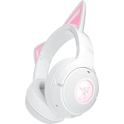 Abbildung von Razer Kraken Kitty V2 BT Kabelloses Bluetooth RGB Headset mit Ears für Gaming und Streaming (325g, Triforce 40mm Treiber, 5.2, Noise Cancelling Mic, 40 Stunden Akku) Weiß