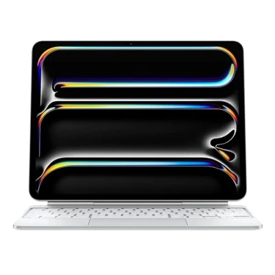 Abbildung von Apple iPad Magic Keyboard Case für das 13&#039;&#039; Pro (M4) angenehmes Tippen, integriertes Trackpad, Reihe mit Funktionstasten, Deutsch Weiß ​​​​​​​