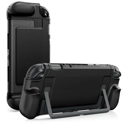 Abbildung von TiMOVO Dockable Hülle für Nintendo Switch 2 2025, Soft Grip &amp; Non Slip Schutzhülle mit ergonomistischem Griff, Stoßfestes, Kratzschutz Konsole Zubehör, Schwarz