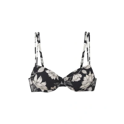 Abbildung von s.Oliver Bügel Bikini Top mit schwarz weißem Blumenmuster