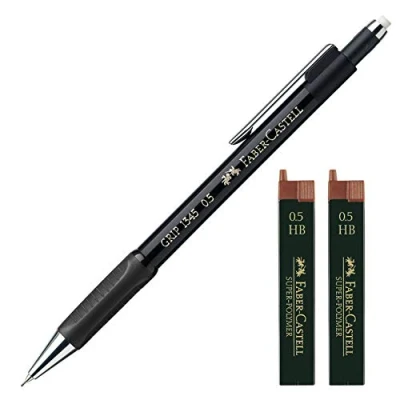 Abbildung von Faber Castell 1345 99 Druckbleistift Grip, Minenstärke: 0,5 mm (Schwarz mit 24 Ersatzminen)