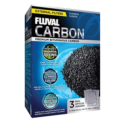 Abbildung von Fluval Aktivkohle Filtereinsatz, für Süß und Meerwasseraquarien geeignet, 3 x 100g
