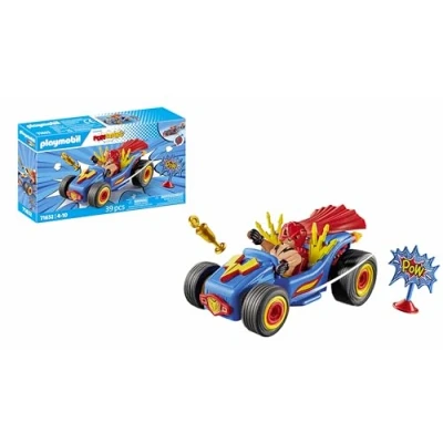 Abbildung von PLAYMOBIL Funstars 71632 Rasender Wrestler, Kart mit Rückzugsmotor, dynamisches Spielset für spannende Rennen, detailreiches Spielzeug Kinder ab 4 Jahren