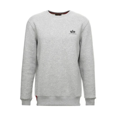 Abbildung von Alpha Industries Basic Small LOGO Sweatshirt, Herren, Größe: Small, Grey heather