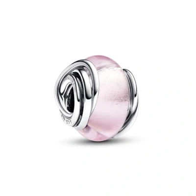 Abbildung von PANDORA Moments Umschlungenes Rosafarbenes Murano Glas Charm aus Sterling Silber, Kompatibel Armbändern, 793241C00