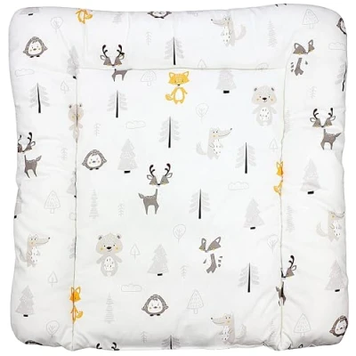 Abbildung von TupTam Baby Wickeltischauflage mit Baumwollbezug Gemustert, Farbe: Wald/Fuchs/Reh/Igel/Bärchen/Beige, Größe: 70 x cm