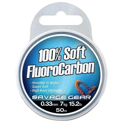 Abbildung von Savage Gear Soft Fluorocarbon Schnur 1,0mm 15m 50,5kg Angelschnur monofil, Fluoro Carbon Schnur, Vorfachschnur, Leader für Vorfächer