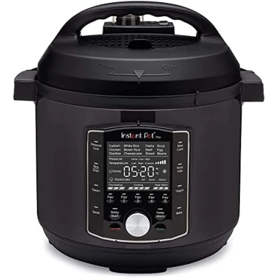 Abbildung von Instant Pot Pro 10 in 1 Elektro Multikocher 1200 W, 7,6 L Schnellkochtopf, Schongarer, Reiskocher, Dampfgarer,Sautierpfanne, Sterilisator, Joghurtbereiter, Sous Vide Gerät Schwarzer Edelstahl