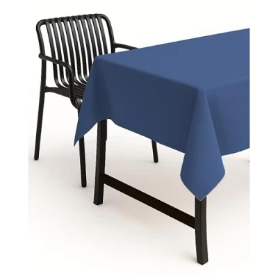 Abbildung von texpot Gartentischdecke 160 x 260 cm oval in Blau mit Leinen Optik Lotuseffekt Fleckschutz Bügelfrei Tischdecke
