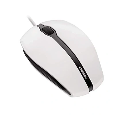 Abbildung von CHERRY GENTIX CORDED, Kabelgebundene Maus, Präzises Scrollrad, Optischer Sensor, Symmetrisches Design für Links &amp; Rechtshänder, Kabel 1,8 m, USB 2.0, Weiß Grau