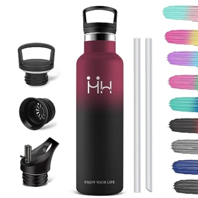Abbildung von HoneyHolly Vakuum Isolierte Trinkflasche Edelstahl 1000ML, BPA Frei Wasserflasche Auslaufsicher Thermosflasche, Thermoskanne kohlensäure geeignet für Sport, Fahrrad, Fitness, Outdoor