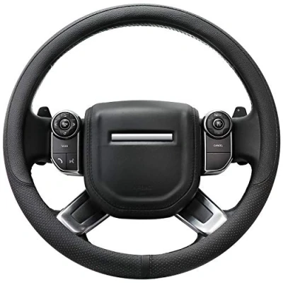Abbildung von COFIT Lenkradbezug für Auto Universal LenkradhüLle Anti Rutsch Lenkrad Bezug Leder SchutzhüLle L 39 40.5cm Schwarz