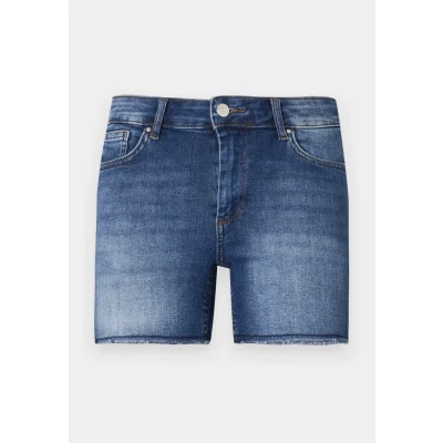 Abbildung von ONLY Onlblush MID RAW Jeans Shorts, Damen, Größe: Large, Dark blue denim