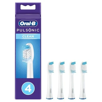 Abbildung von Oral B Pulsonic Clean Aufsteckbürsten für Schallzahnbürsten, 4 Stück, Zahnbürstenaufsatz Schallzahnbürste
