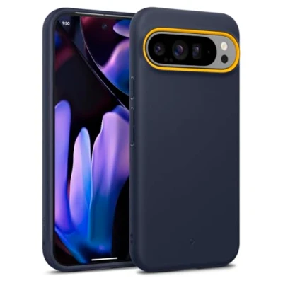 Abbildung von Caseology Nano Pop für Google Pixel 9 Pro XL Hülle, [Weiches und staubfreies Material] [Fallschutz in Militärqualität] Seitengriffmuster Schutzhülle Marine