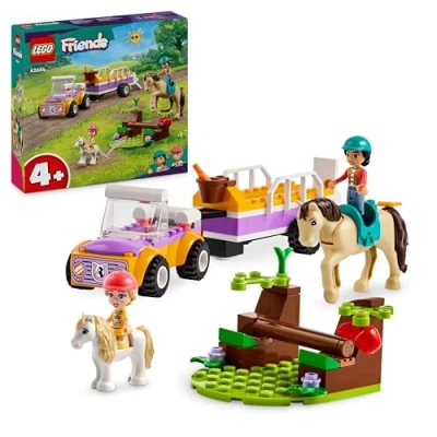 Abbildung von Lego Friends Pferde und Pony Anhänger, Spielzeug für Mädchen Jungen mit Auto Figuren, Mini Puppen Set Liann, Zoya 2 Tierfiguren, Geschenk Kinder 4 Jahren 42634