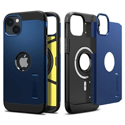 Abbildung von Spigen Tough Armor MagFit Hülle Kompatibel mit iPhone 14 Navy Blue