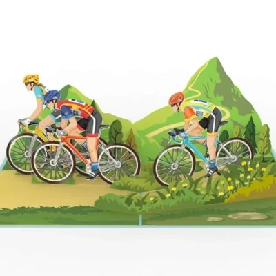 Abbildung von papercrush® Pop Up Karte Rennradfahrer [NEU!] 3D Geburtstagskarte für Radfahrer, Glückwunsch zum Geburtstag Mann, Freund &amp; Vater Gutschein Fahrradtour, Geldgeschenk Fahrradfahrer